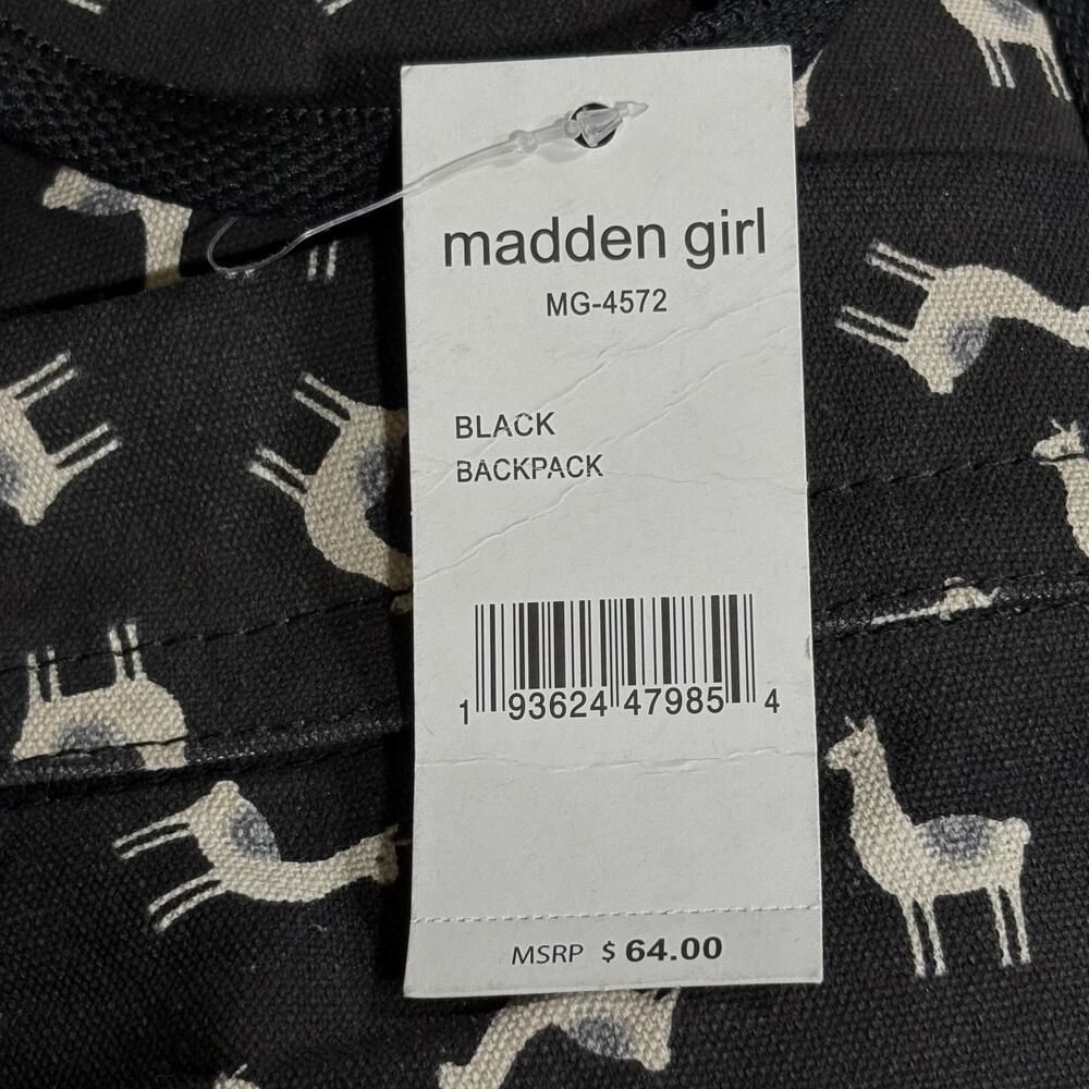 Madden Girl Backpack Womens Llama Print Casual School Bookbag MG-4572 - Picture 7 of 14